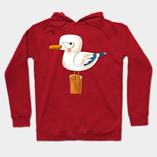 Hand Drawn Cartoon Seagull Hoodie